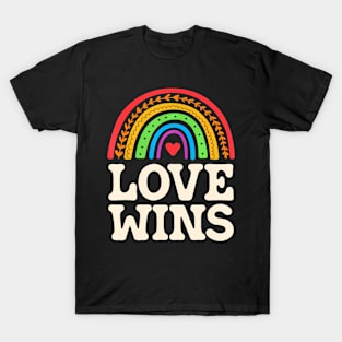 Lgbtq Love Wins Gay Pride Lgbt Ally Rainbow Flag T-Shirt